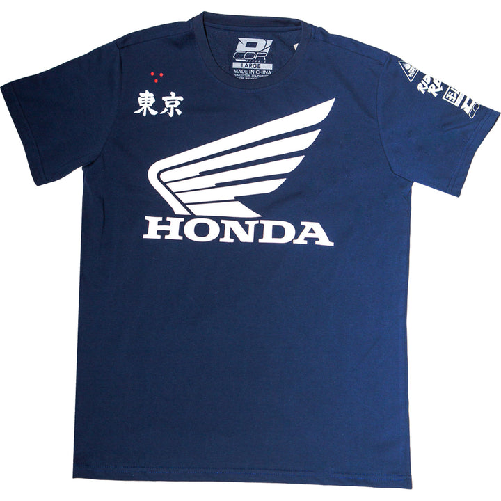 D'Cor Visuals Honda Factory T-Shirt Navy - Front View