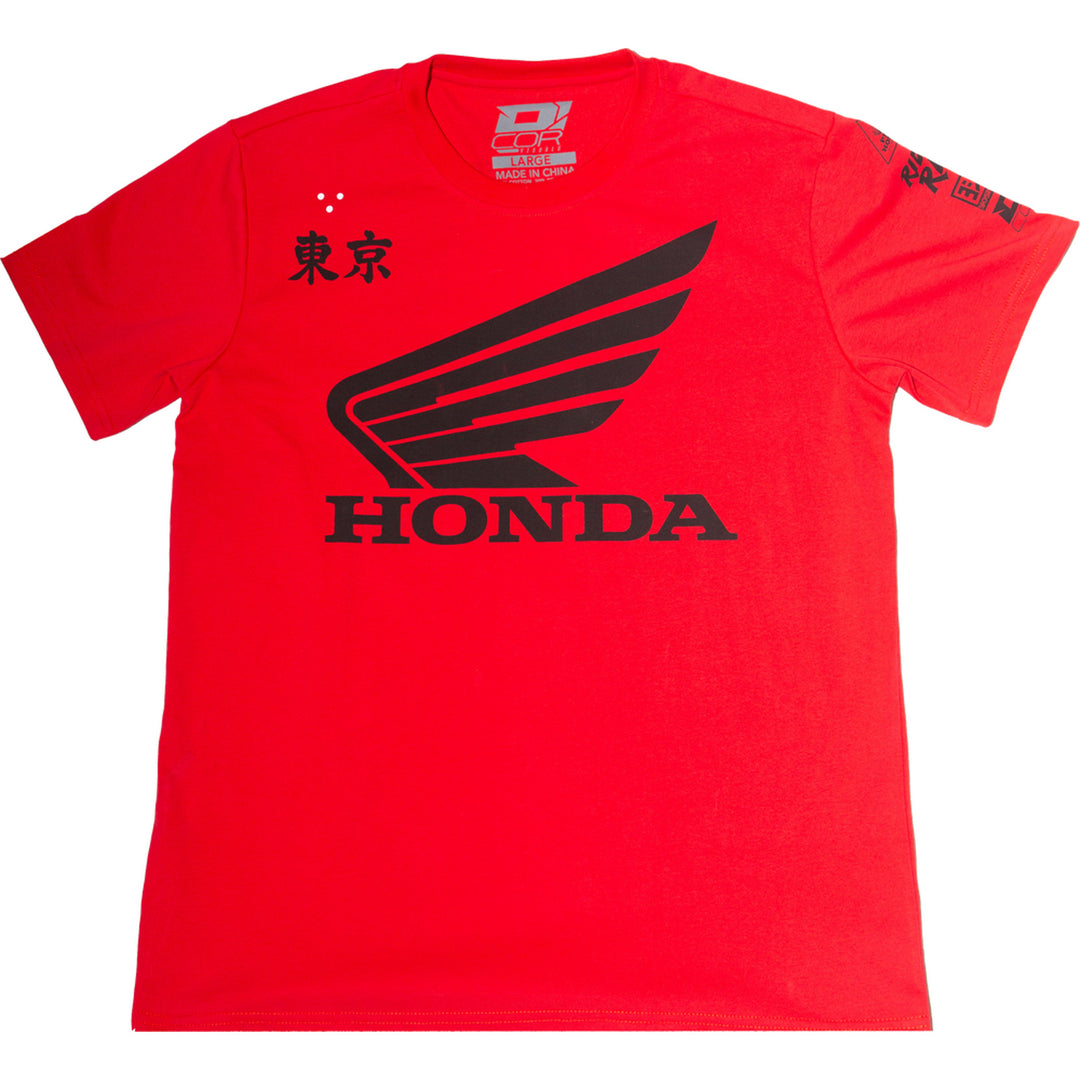 D'Cor Visuals Honda Factory T-Shirt Red - Front View