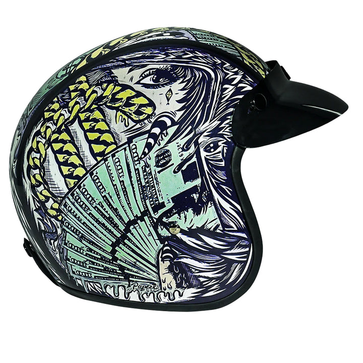 Daytona Helmets D.O.T. Cruiser Helmet - Money - Right Side View