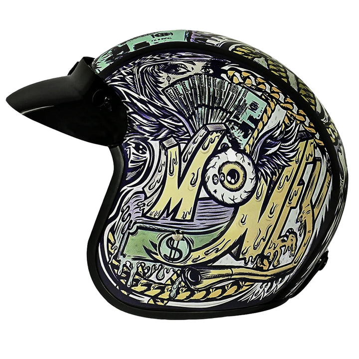 Daytona Helmets D.O.T. Cruiser Helmet - Money - Left Side View