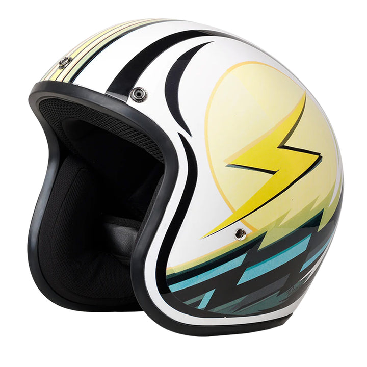 Daytona Helmets D.O.T. Cruiser Helmet - Lightning - Front Left Side View without Visor