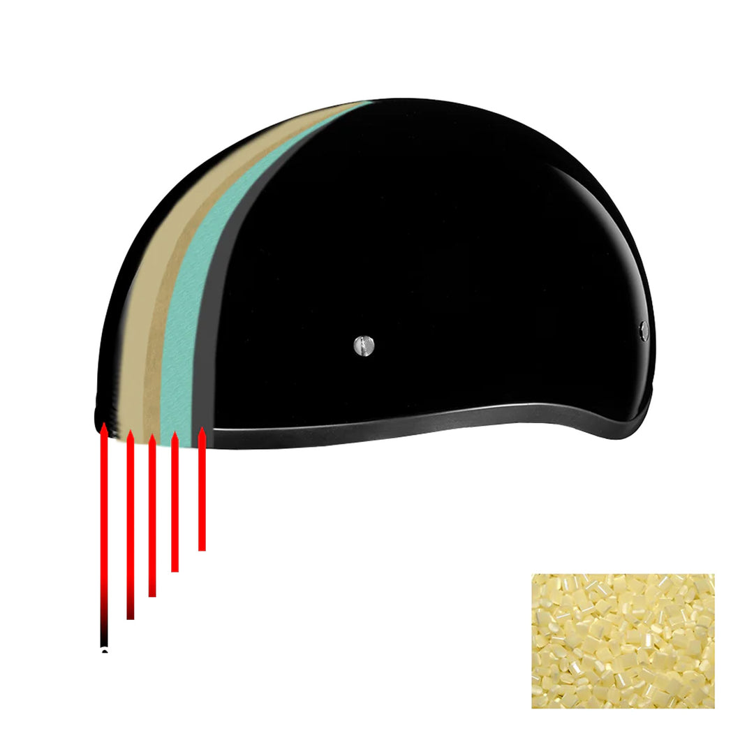 Daytona Helmets D.O.T. Skull Cap - Freedom 2.0 - Front Left Side View with x-Ray of Interior Layers