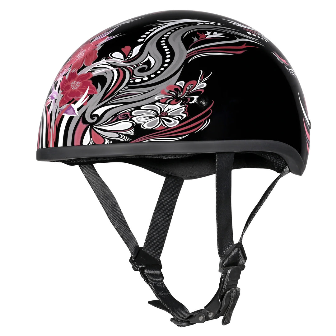 Daytona Helmets D.O.T. Skull Cap - Boss Bitch - Front Side View