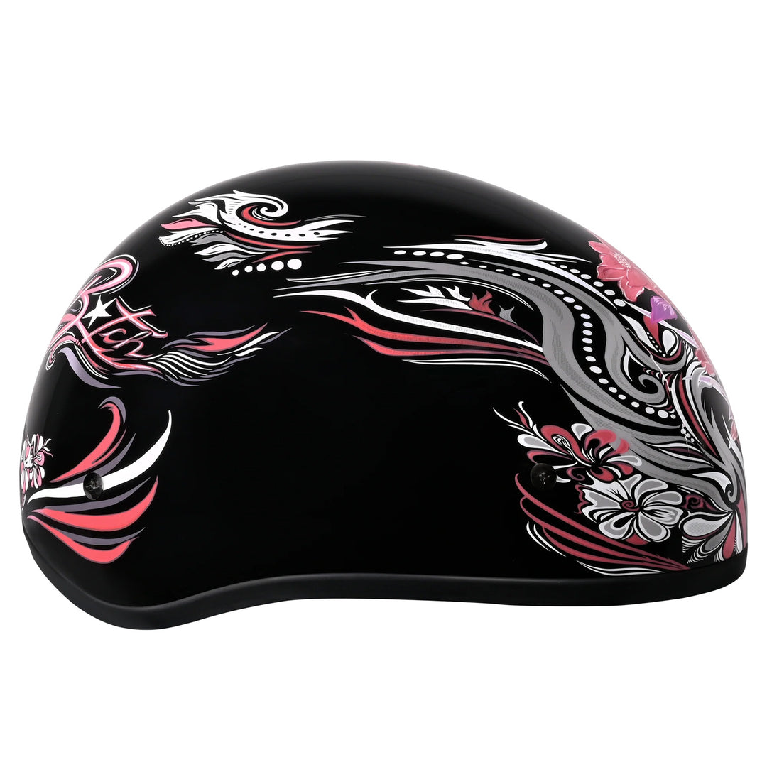 Daytona Helmets D.O.T. Skull Cap - Boss Bitch - Right Side View
