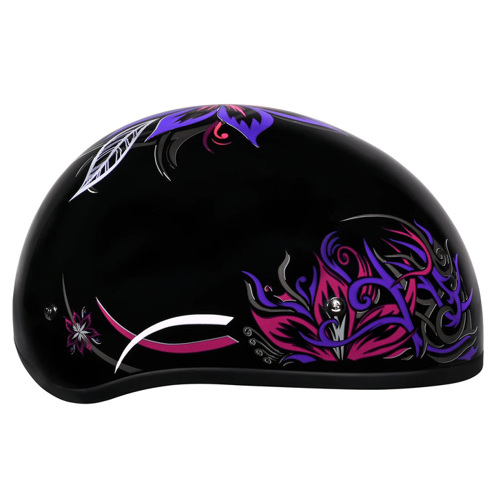 Daytona Helmets D.O.T. Skull Cap - Flowers - Right Side View