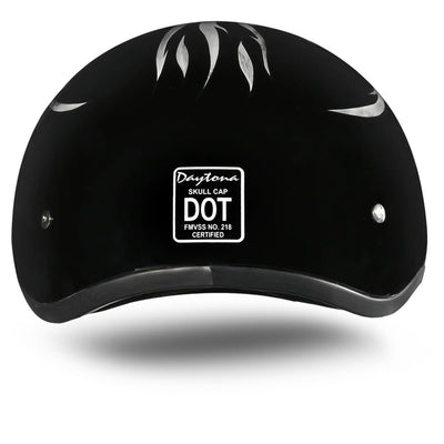 Daytona Helmets D.O.T. Skull Cap - Ignite Grey - Rear View