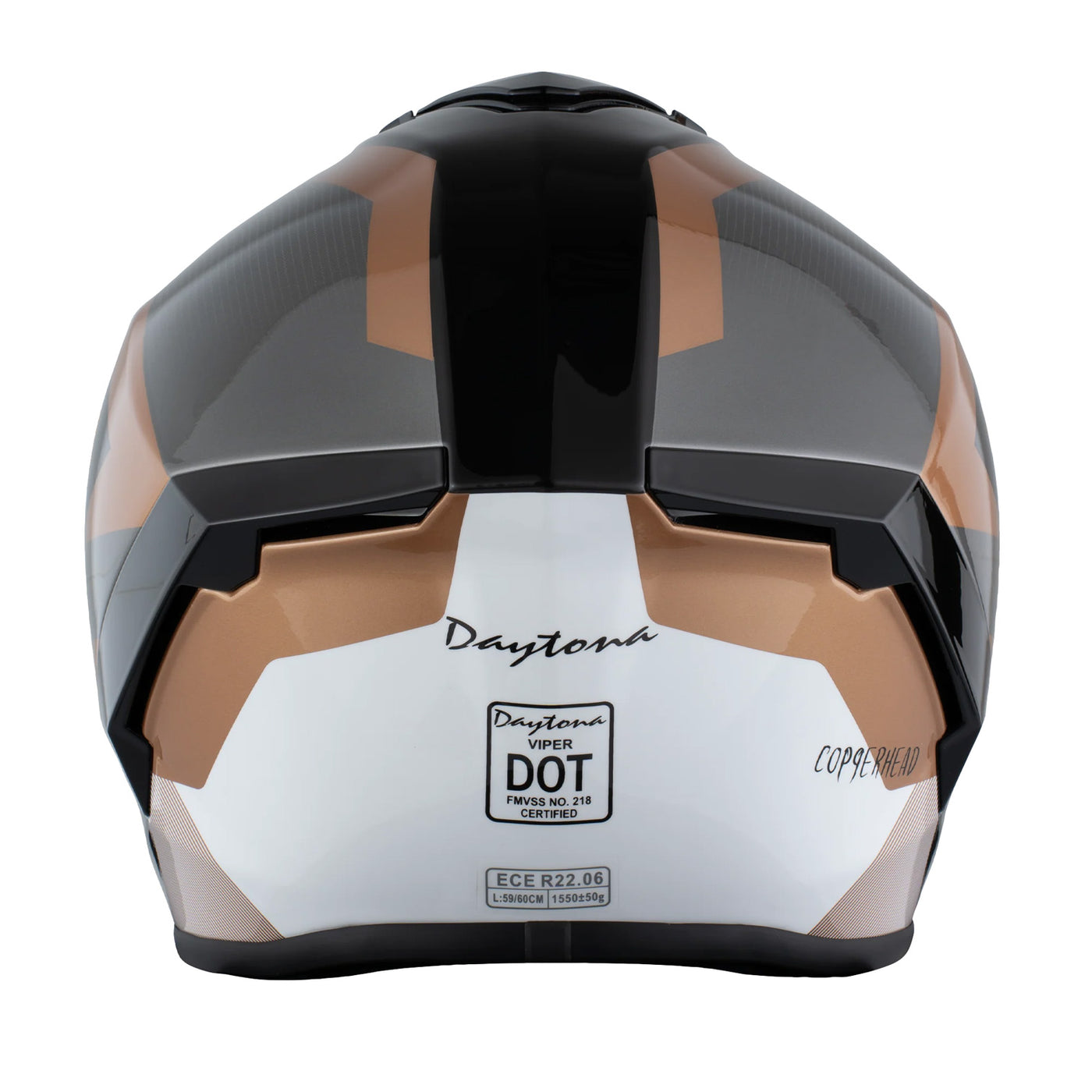 Daytona Helmets D.O.T. & ECE Viper Helmet - Copperhead - Rear View