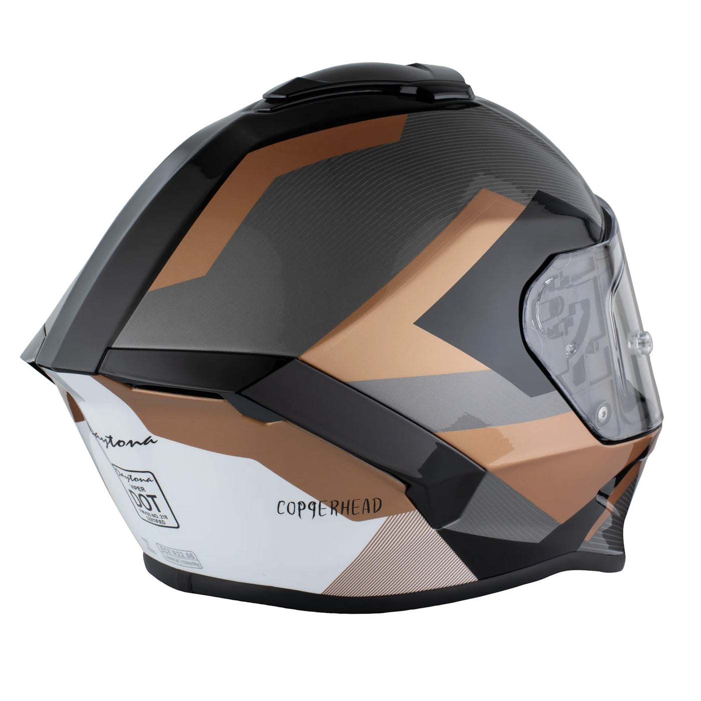 Daytona Helmets D.O.T. & ECE Viper Helmet - Copperhead - Rear Right Side View