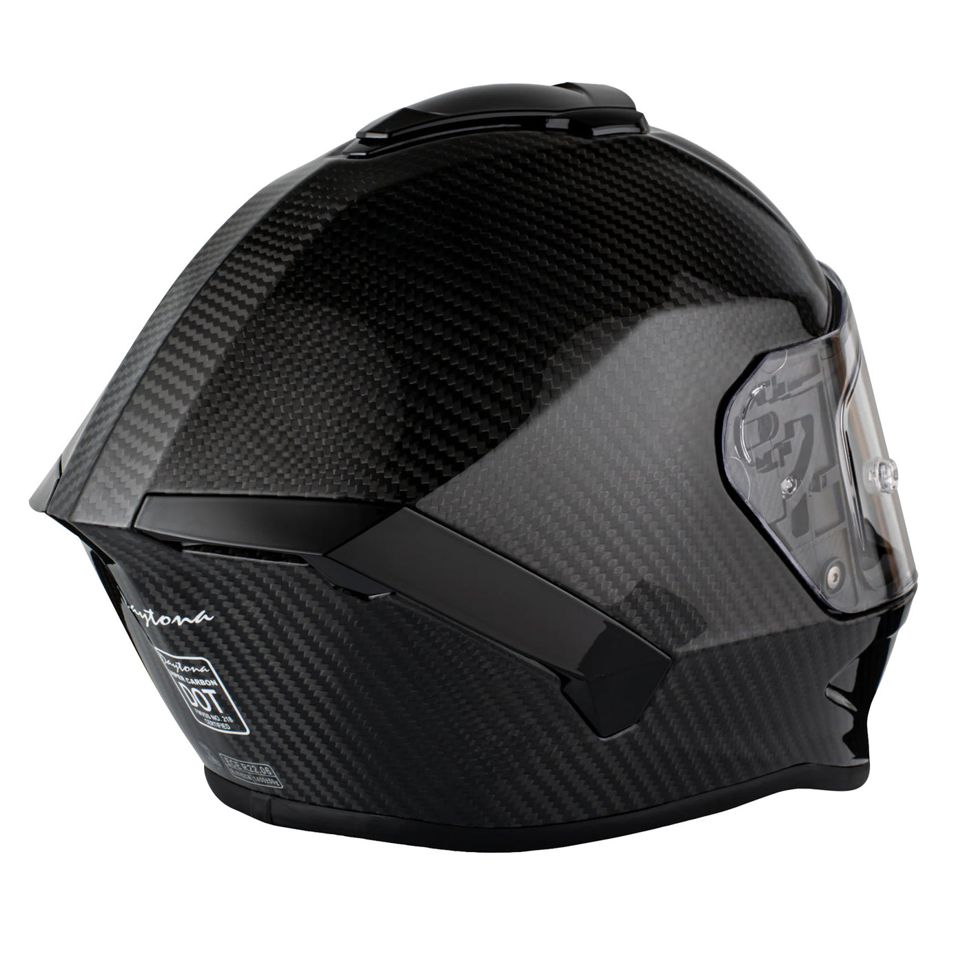 Daytona Helmet D.O.T. & ECE Viper Helmet - Grey Carbon Fiber - Rear Right Side View