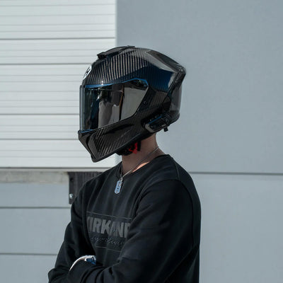 Daytona Helmet D.O.T. & ECE Viper Helmet - Grey Carbon Fiber - Lifestyle of Rider Wearing Helmet