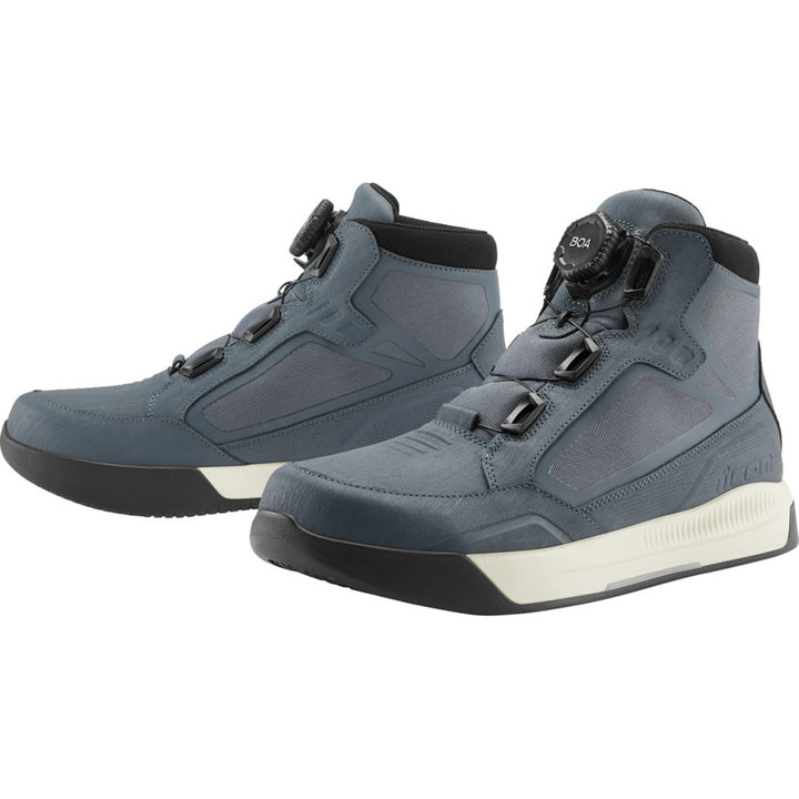 ICON Patrol 3 Waterproof Boots Grey - Front Side View of Pair