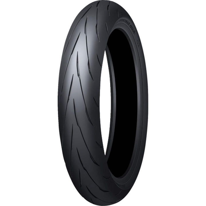 Dunlop Sportmax Q5A Tire - Angled Side View of Front