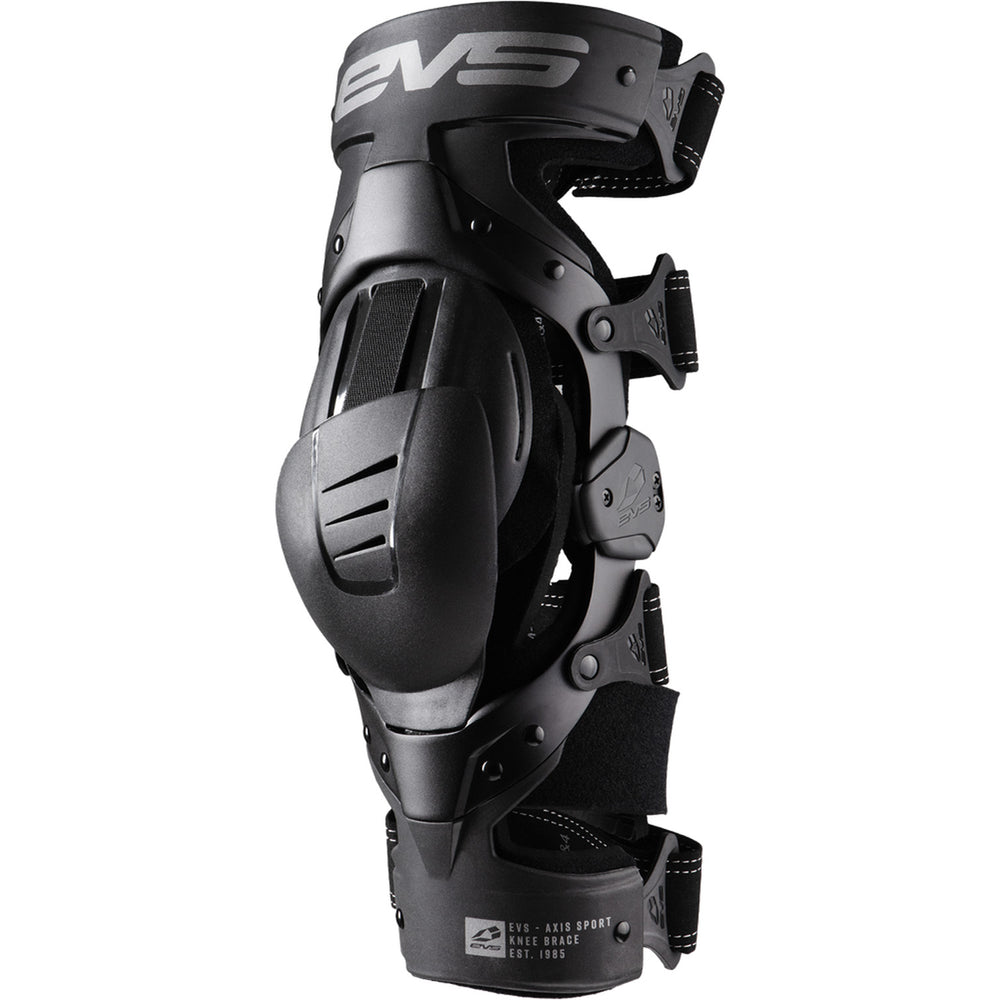 EVS Axis Sport Knee Brace Black/Black/Grey - Front Side View