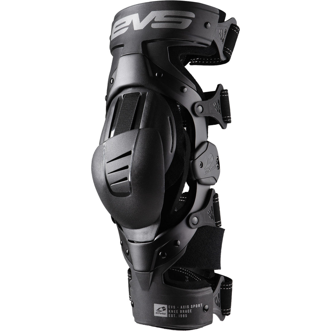 EVS Axis Sport Knee Brace Black/Black/Grey - Front Side View