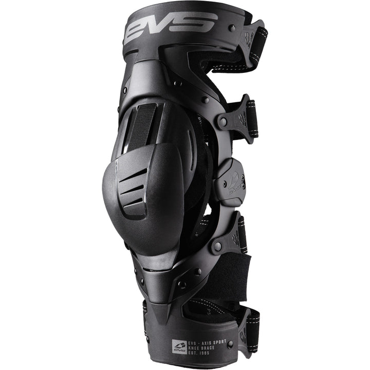 EVS Axis Sport Knee Brace Black/Black/Grey - Front Side View