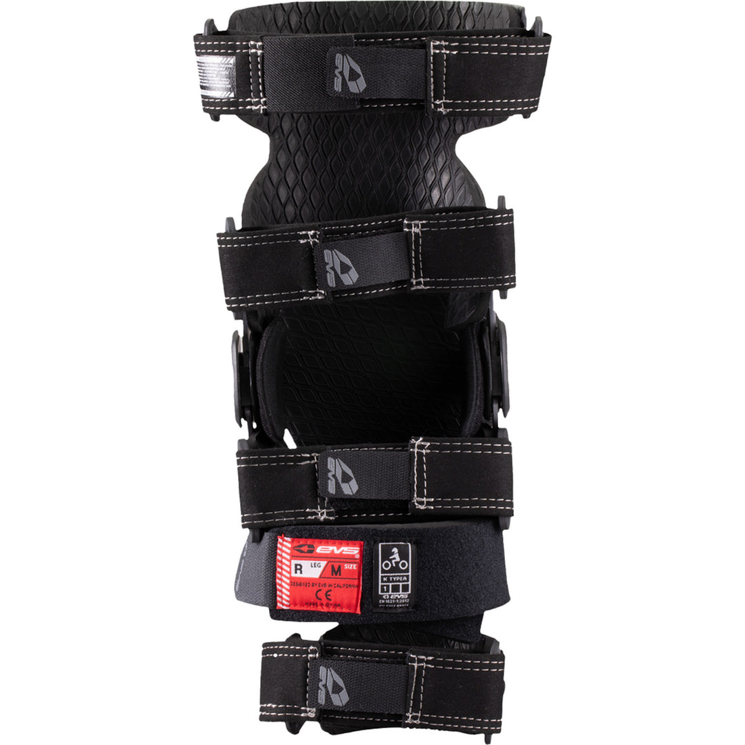 EVS Axis Sport Knee Brace Black/Black/Grey - Rear View