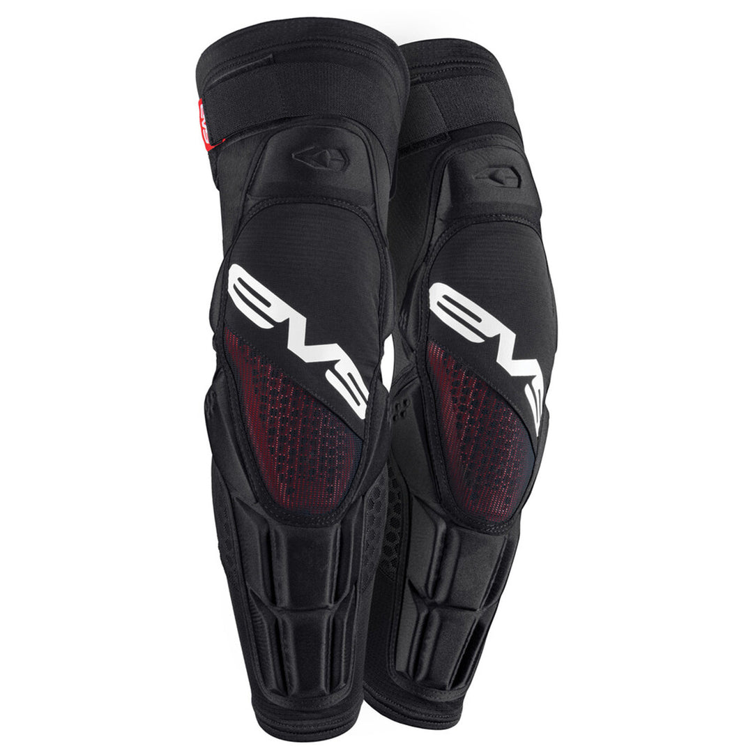 EVS Hex Pro Knee/Shin Guard Black - Front View of Pair