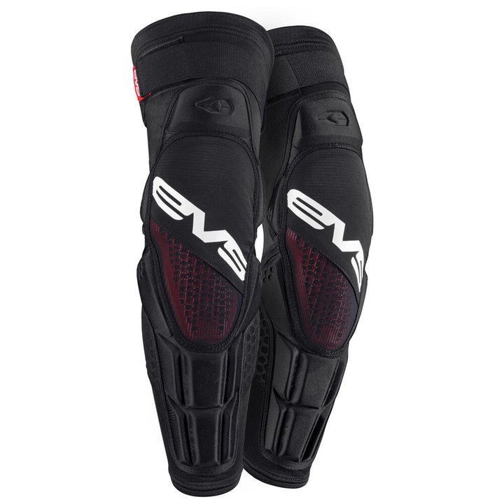 EVS Hex Pro Knee/Shin Guard Black - Front View of Pair