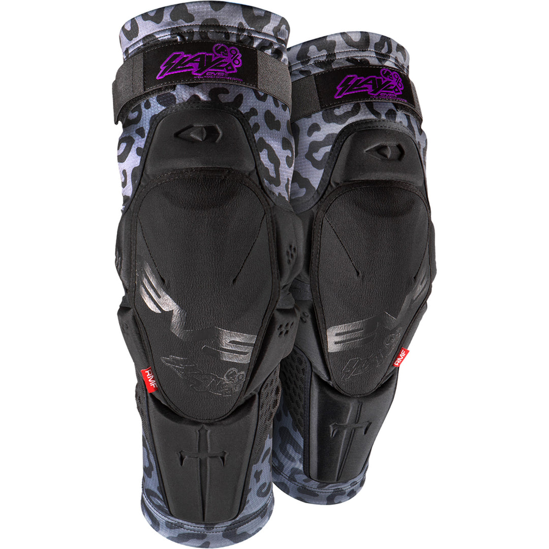 EVS SlayCo96 Knee Pad Ghost Leopard - Front View of Pair
