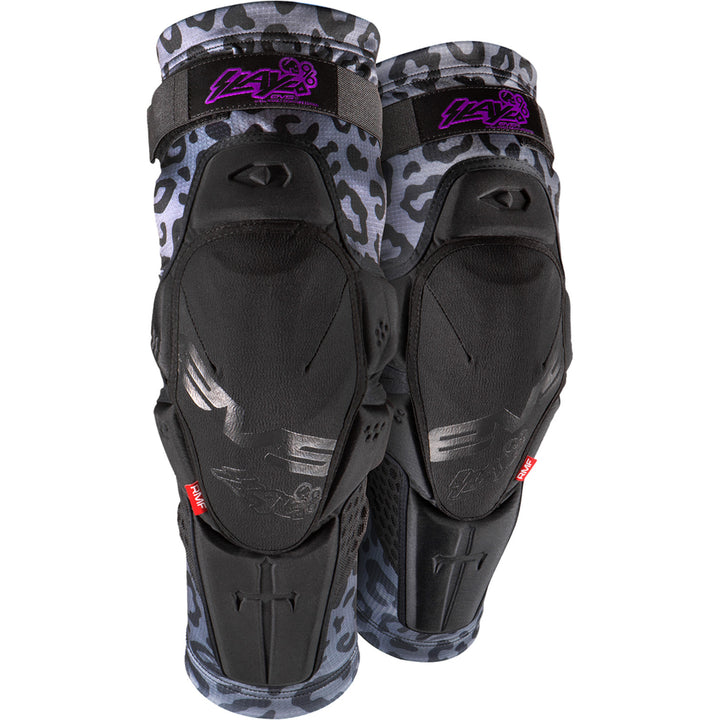 EVS SlayCo96 Knee Pad Ghost Leopard - Front View of Pair
