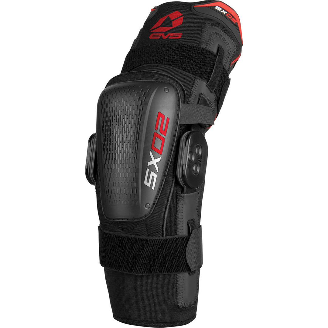 EVS SX02 Knee Brace Black - Front Side View