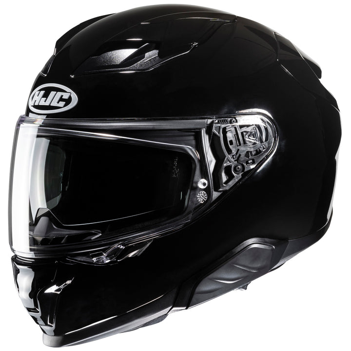 HJC F71 Solid Helmet Black - Front Side View