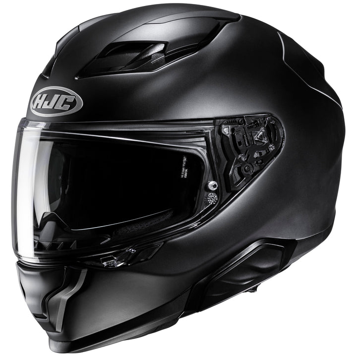 HJC F71 Solid Helmet Semi-Flat Black - Front Side View