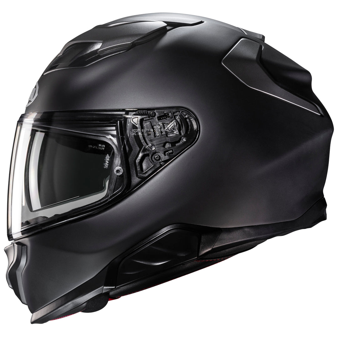 HJC F71 Solid Helmet Semi-Flat Black Titanium - Side View