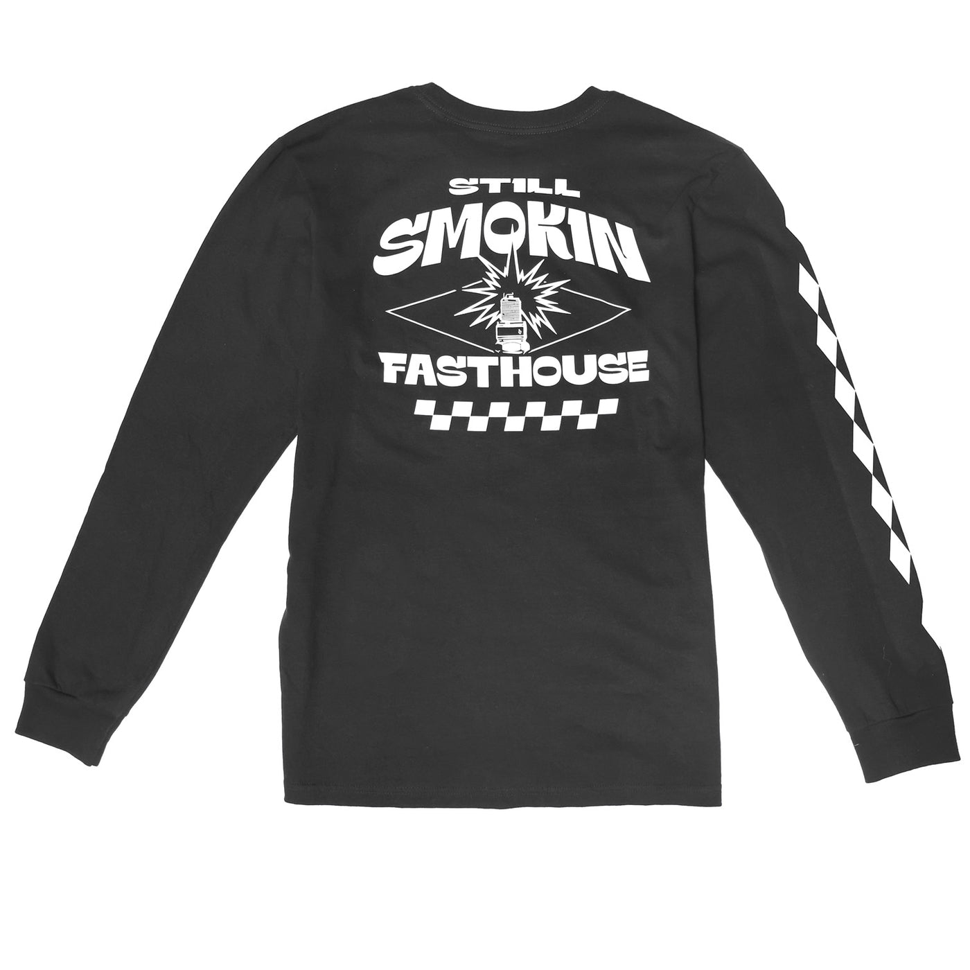 Fasthouse 4 Ever 2 Smokin LS Tee Black/White - Rear View