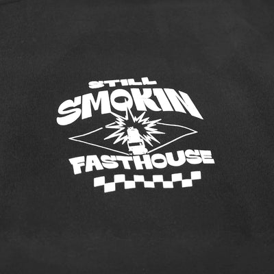 Fasthouse 4 Ever 2 Smokin LS Tee Black/White - Close-Up of Graphic on Front