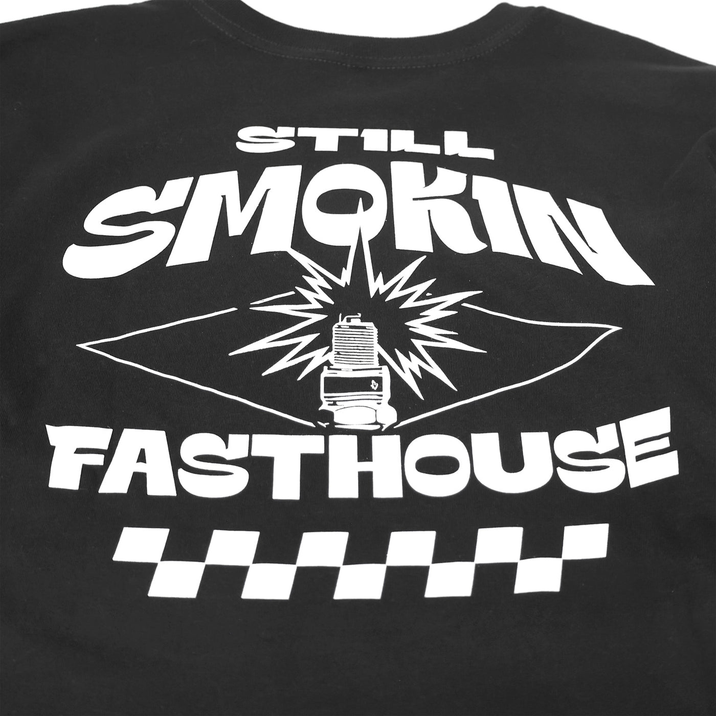 Fasthouse 4 Ever 2 Smokin LS Tee Black/White - Close-Up of Graphic on Back