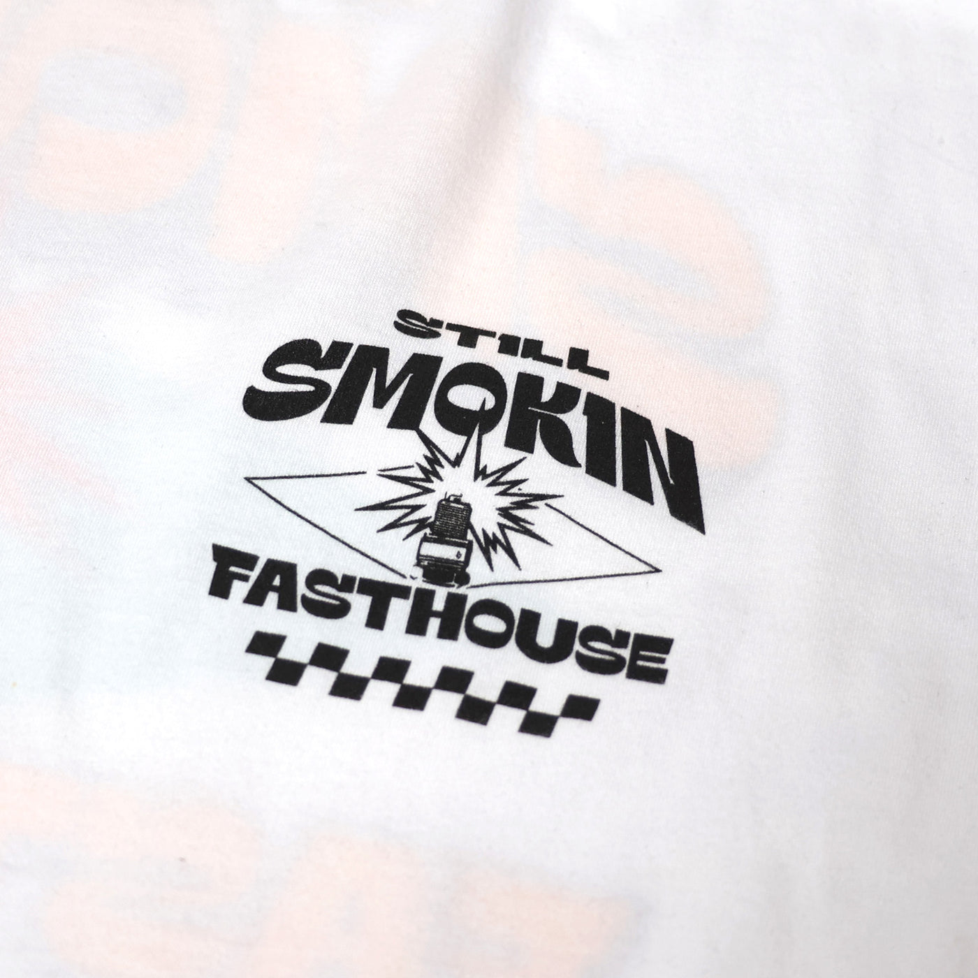 Fasthouse 4 Ever 2 Smokin SS Tee White - Close-Up of Graphic on Front