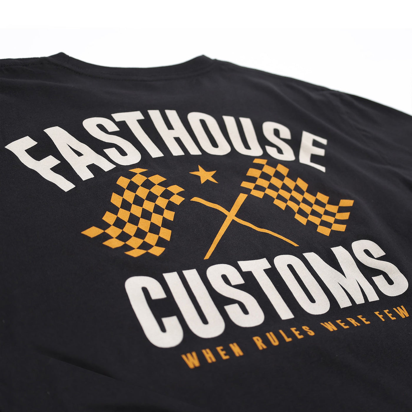 Fasthouse 68 Trick Tee Black/Gold - Close-Up of Graphic on Back