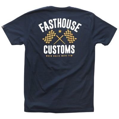 Fasthouse 68 Trick Tee Navy - Rear View