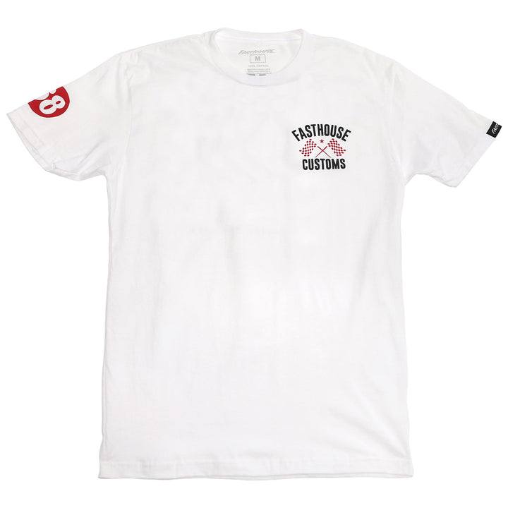 Fasthouse 68 Trick Tee White/Red - Front View