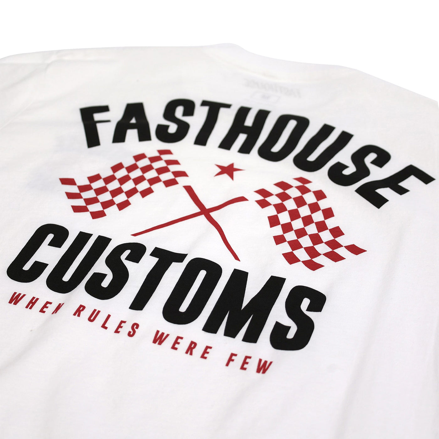 Fasthouse 68 Trick Tee White/Red - Close-Up of Graphic on Back