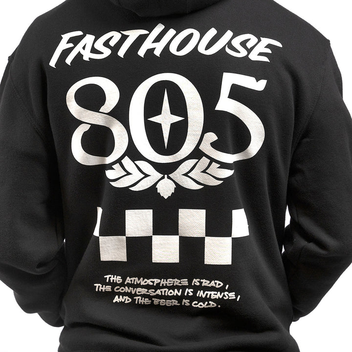 Fasthouse 805 Atmosphere Hooded Pullover Black - Close-Up of Graphic on Back