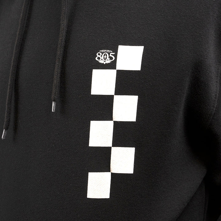 Fasthouse 805 Atmosphere Hooded Pullover Black - Close-Up of Graphic on Front
