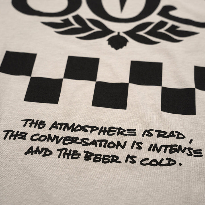 Fasthouse 805 Atmosphere Tee Light Gray - Close-Up of Bottom of Back Graphic