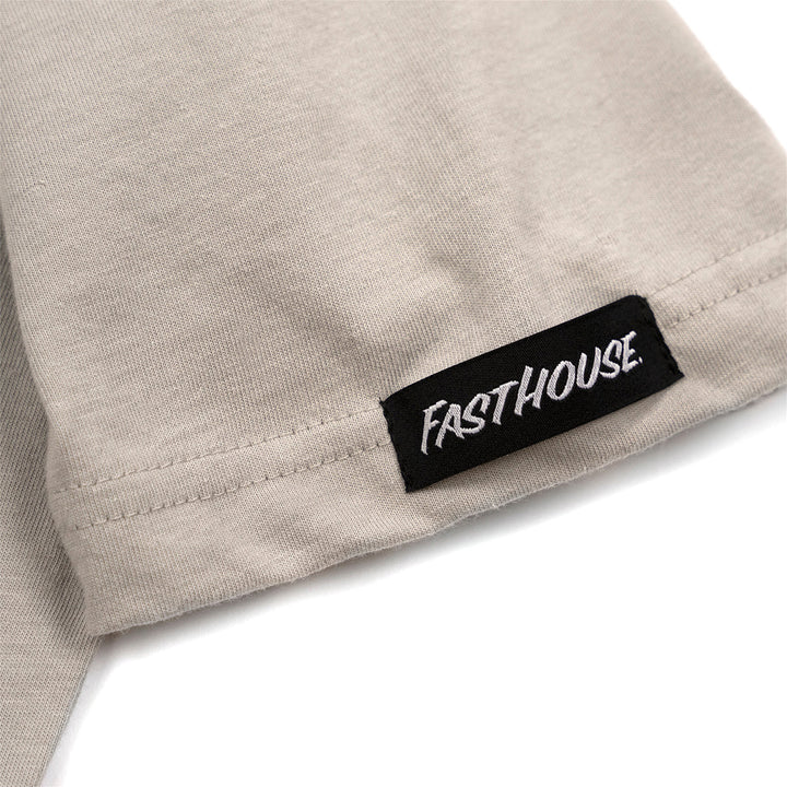 Fasthouse 805 Atmosphere Tee Light Gray - Close-Up of Logo Sewn into Hem