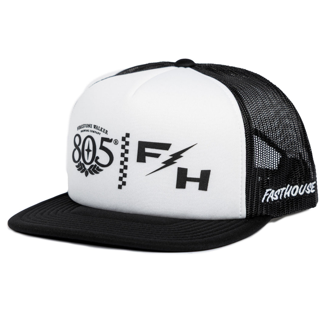 Fasthouse 805 Bond Hat White/Black - Front Side View