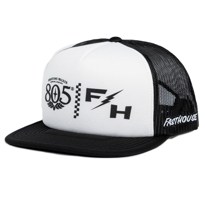 Fasthouse 805 Bond Hat White/Black - Front Side View