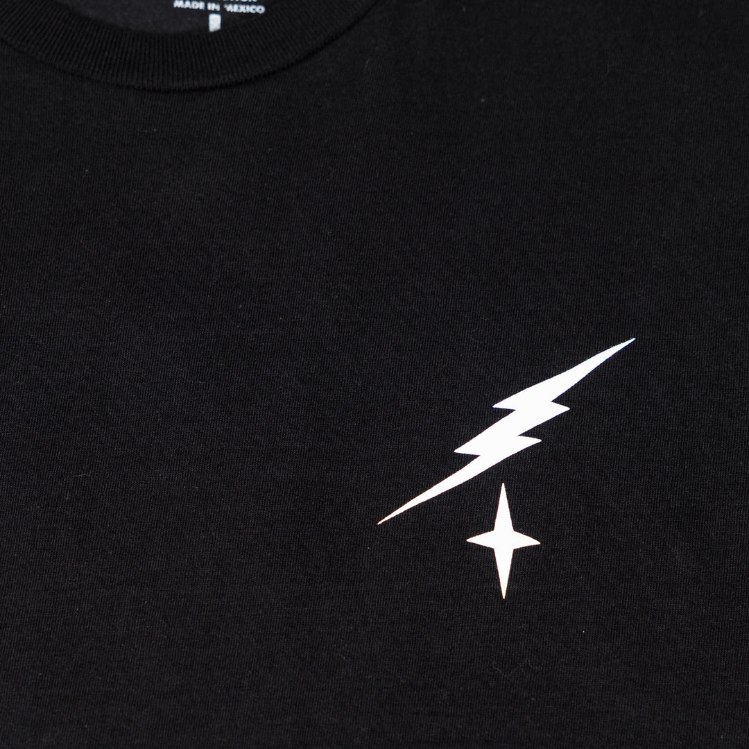 Fasthouse 805 Bond Midweight SS Tee Black - Close-Up of Graphic on Front
