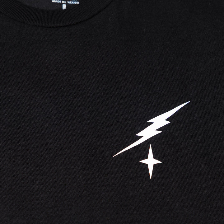 Fasthouse 805 Bond Midweight SS Tee Black - Close-Up of Graphic on Front