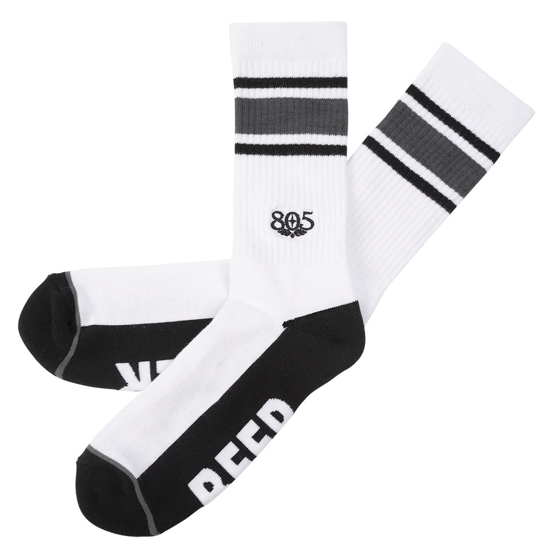 Fasthouse 805 Brew Sock Black/White - Side View of Pair Criss-Crossed