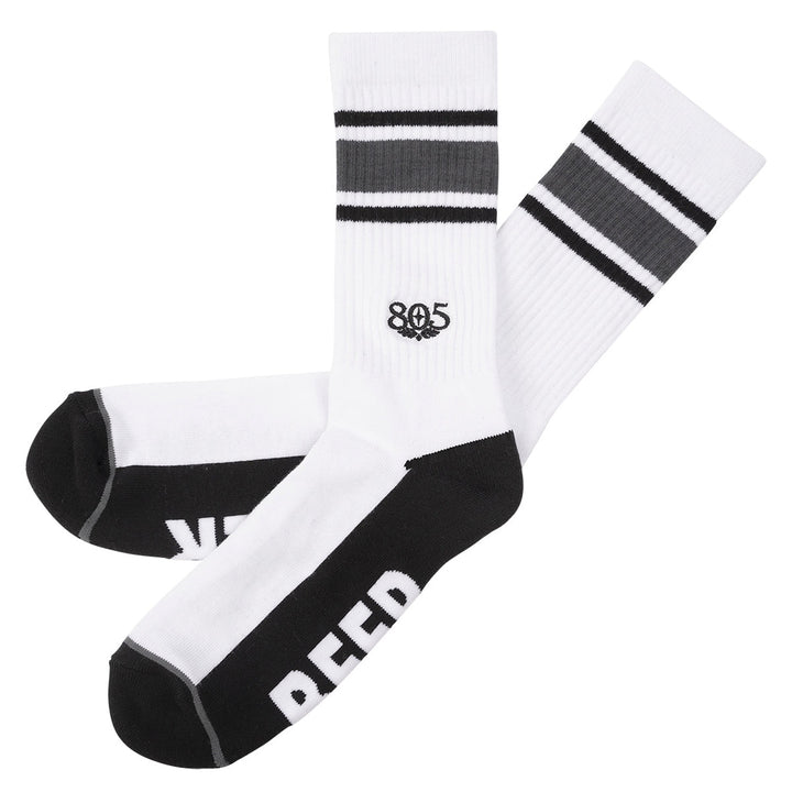 Fasthouse 805 Brew Sock Black/White - Side View of Pair Criss-Crossed