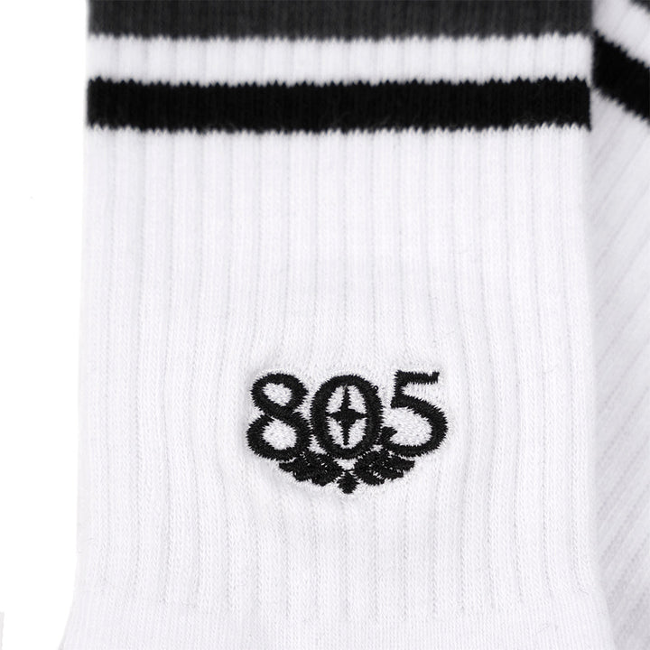 Fasthouse 805 Brew Sock Black/White - Close-Up of 805 Logo