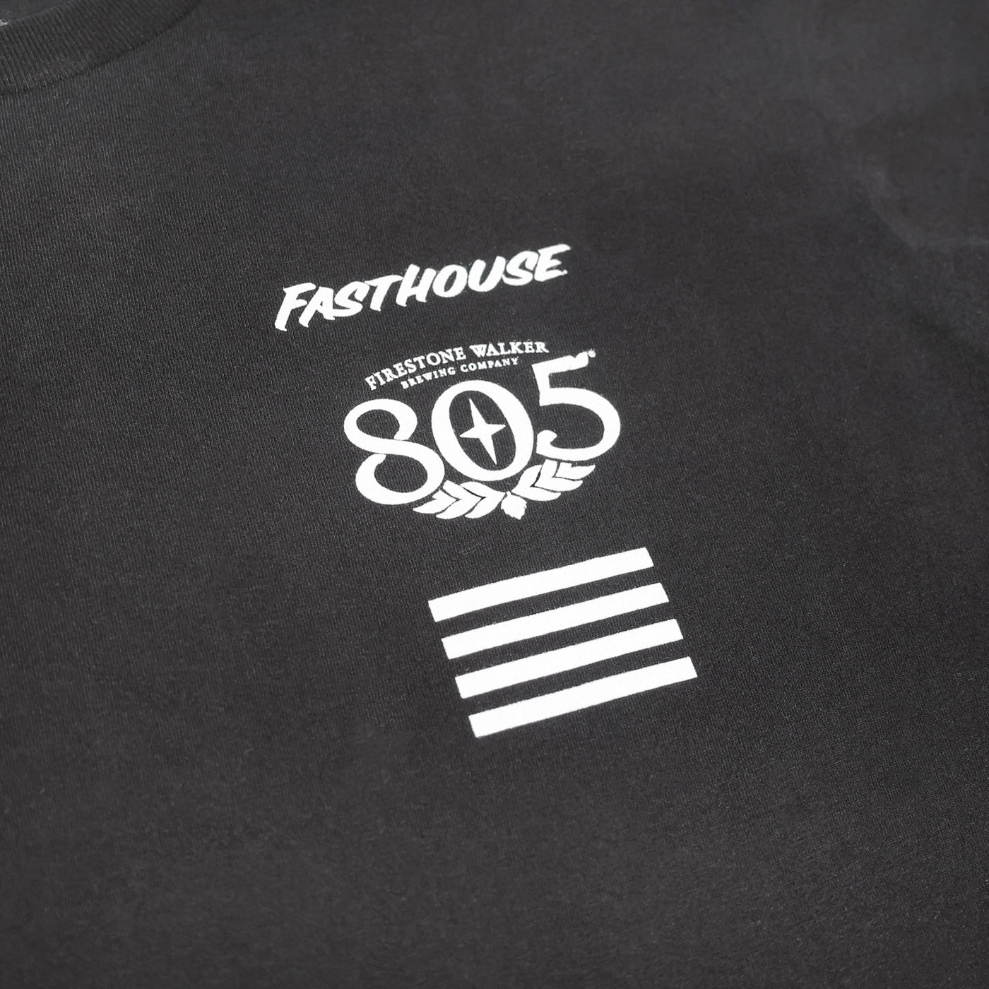 Fasthouse 805 Crew Time SS Tee Black - Close-Up of Graphic on Front