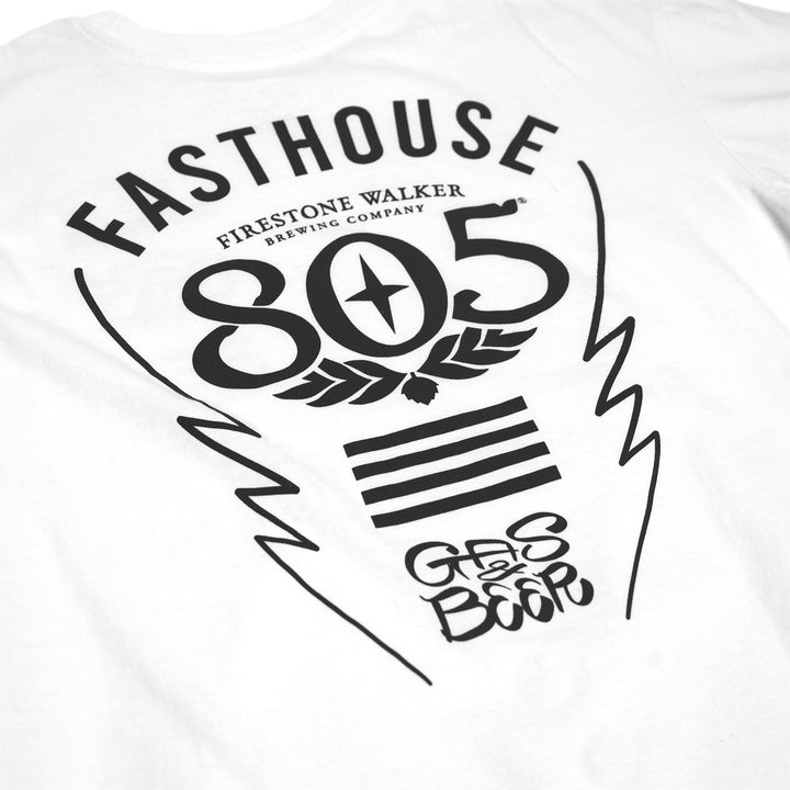 Fasthouse 805 Crew Time SS Tee White - Close-Up of Graphic on Back