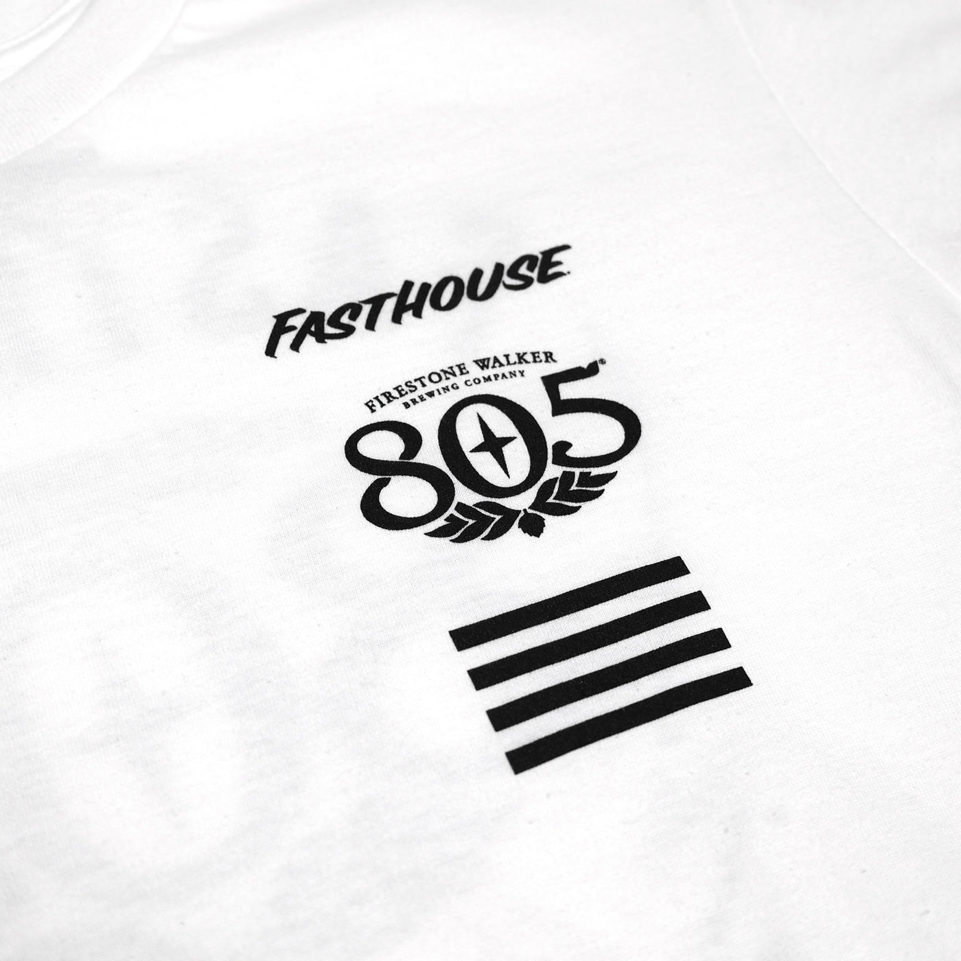 Fasthouse 805 Crew Time SS Tee White - Close-up of Graphic on Front